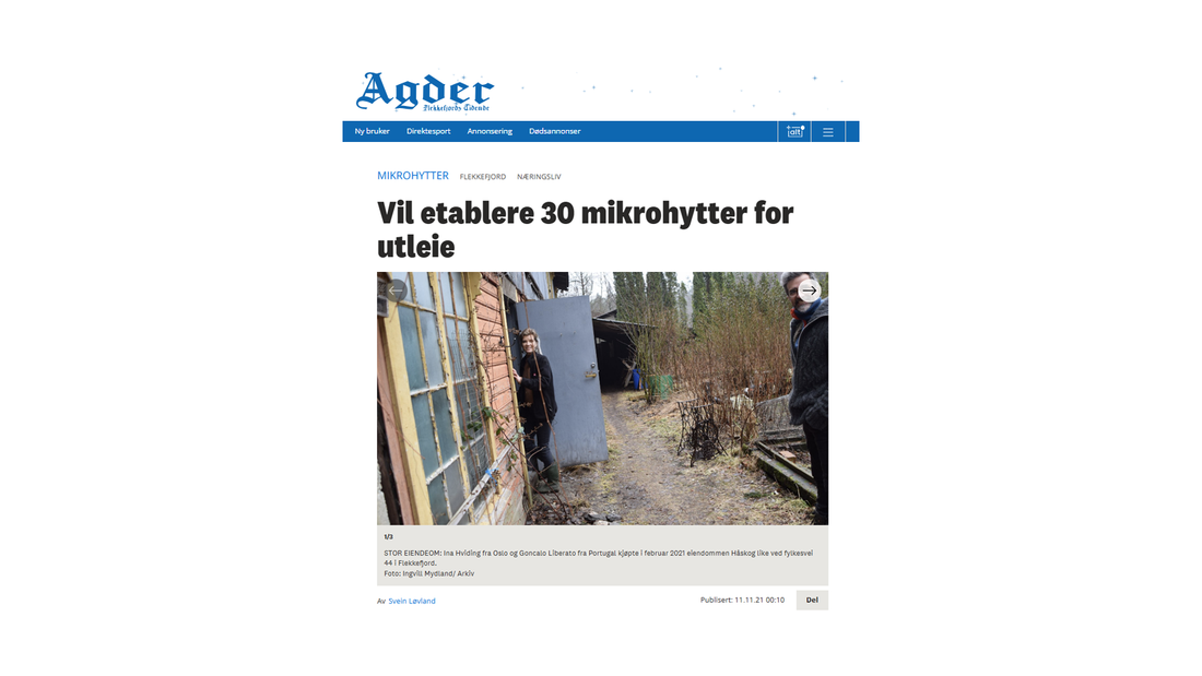 Vil etablere 30 mikrohytter for utleie